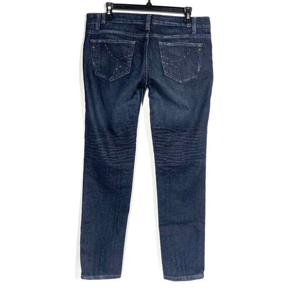 Duarte Jeans Los Angeles Dark Wash Ruched Straight Ankle Zipper Women Size 8 - Picture 2 of 5